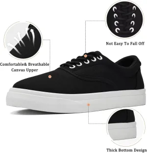 Low-Top Thick Sole Men's Fashion Sneakers Casual Canvas Sneakers for Men Lace up Tennis Shoes Comfortable Breathable Insole Slip on Sneakers Men Low Slip on Shoes - Multiple Colors - Big Size