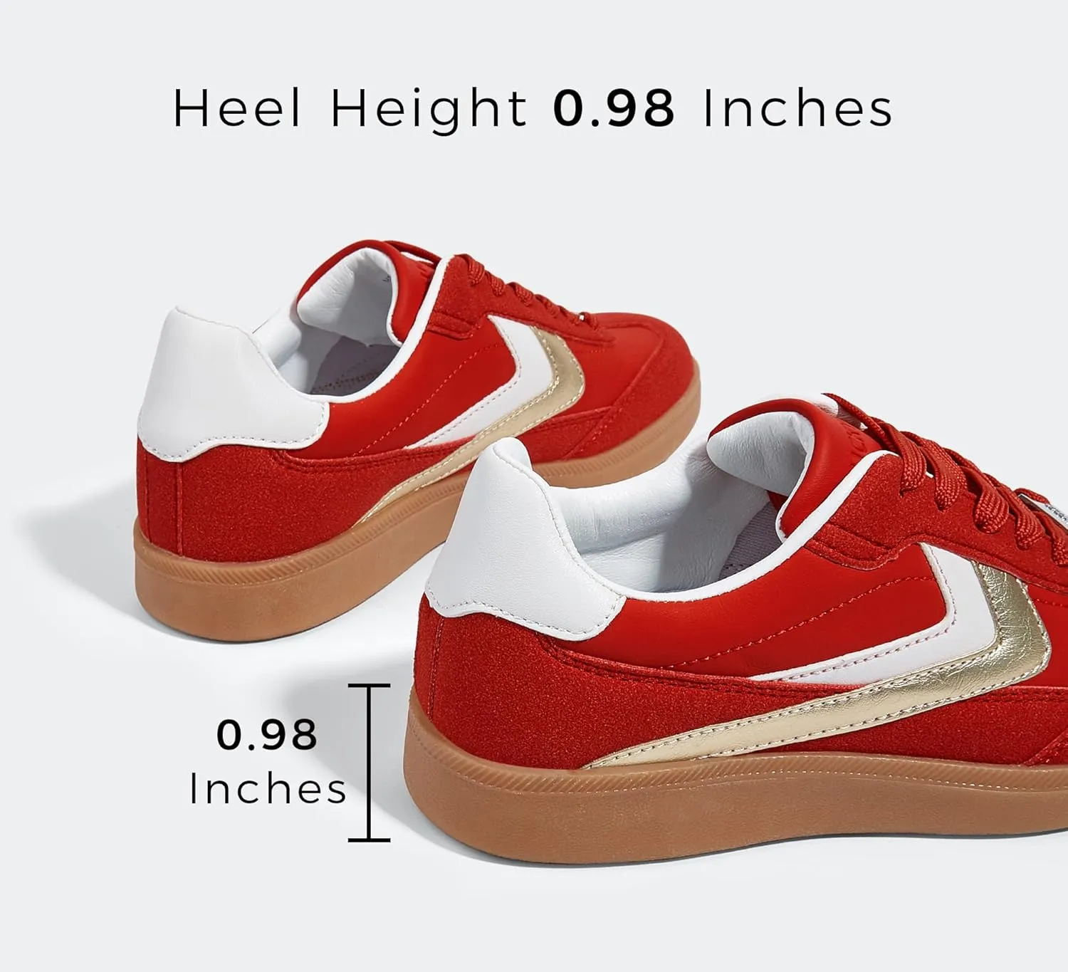 LUCKY STEP Women Retro Sneakers Fashion Classic Gum Sole Tennis Skate Shoes Casual Trendy Walking Trainer Anti Slip Flat Low-Top Footwear