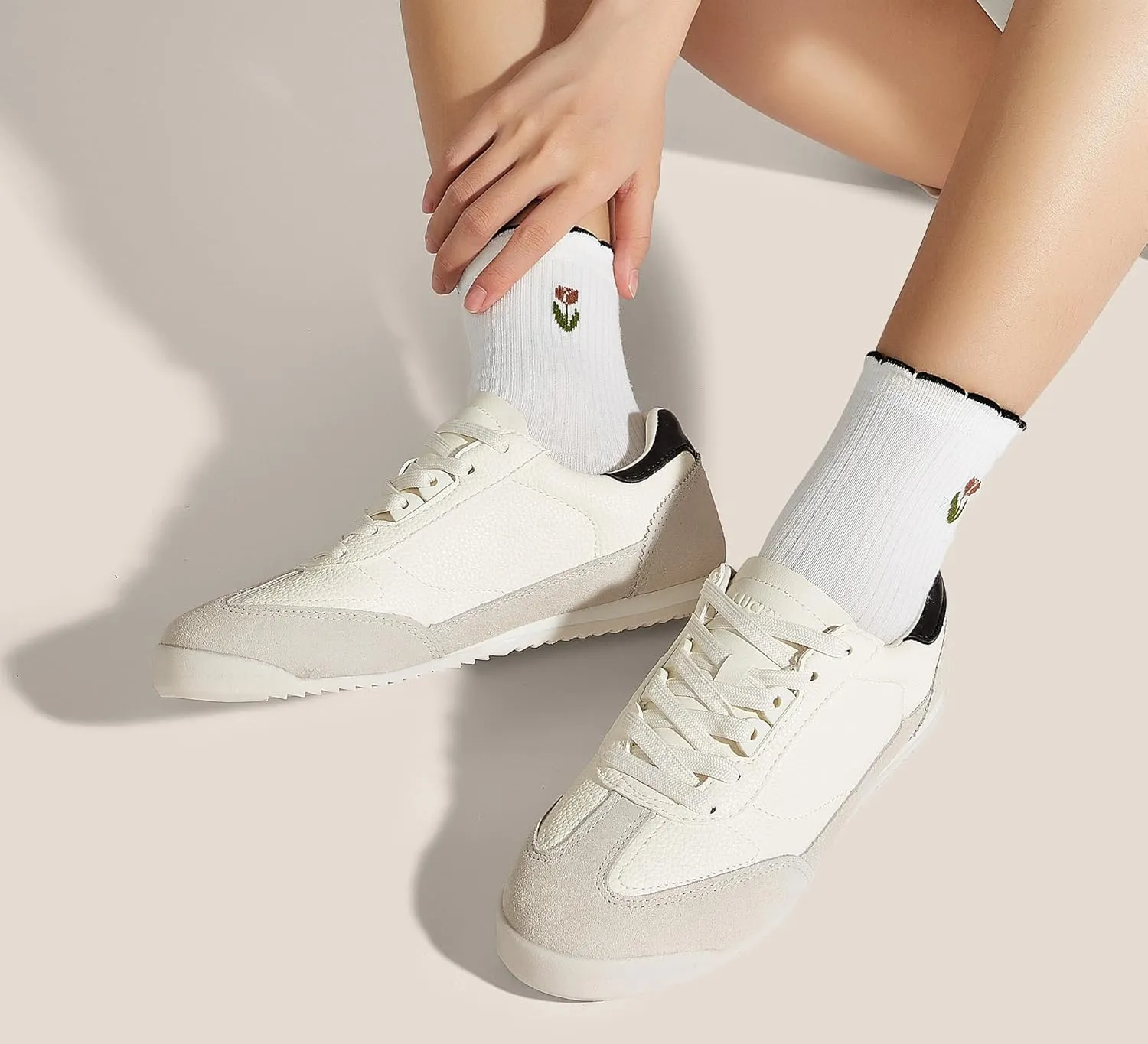 LUCKY STEP Women's Fashion Sneakers Neutral Comfortable Walking Running Gym Workout Shoes