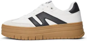 LUCKY STEP Women's Platform Gum Thick Sole Fashion Sneakers Classic Retro Rubber Low Top Casual Tennis Skate Walking Shoes