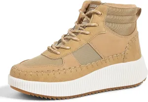 LUCKY STEP Women's Platform High Top Sneakers Fashion Zipper Woven Chunky Ankle Boots Casual Tennis Retro Braided Walking Shoes