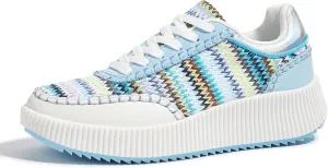 LUCKY STEP Women's Platform Sneakers Retro Braided Fashion Casual Chunky Shoes Breathable Durable Non Slip Walking Footwear