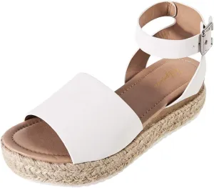 Luffymomo Women's Platform Ankle Strap Sandals Open Toe Studded Wedge Summer Sandals