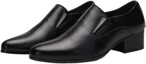 Luxury Groom Dress Height Increase Shoes Black Men Suit Shoes Italian Style Slip On Pointed Toe High Heels Shoes Oxford Shoes