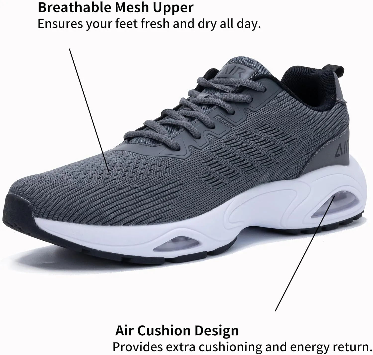 MAFEKE Running Shoes for Men Tennis Air Walking Shoe Comfortable Non Slip Athletic Gym Workout Cross Training Breathable Fashion Sneakers Size 7-13