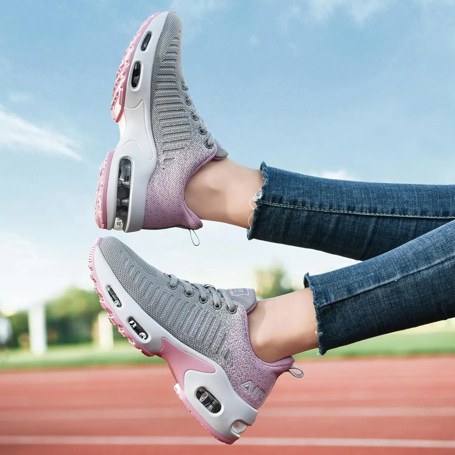 MAFEKE Women Air Athletic Running Shoes Fashion Tennis Breathable Lightweight Walking Sneakers