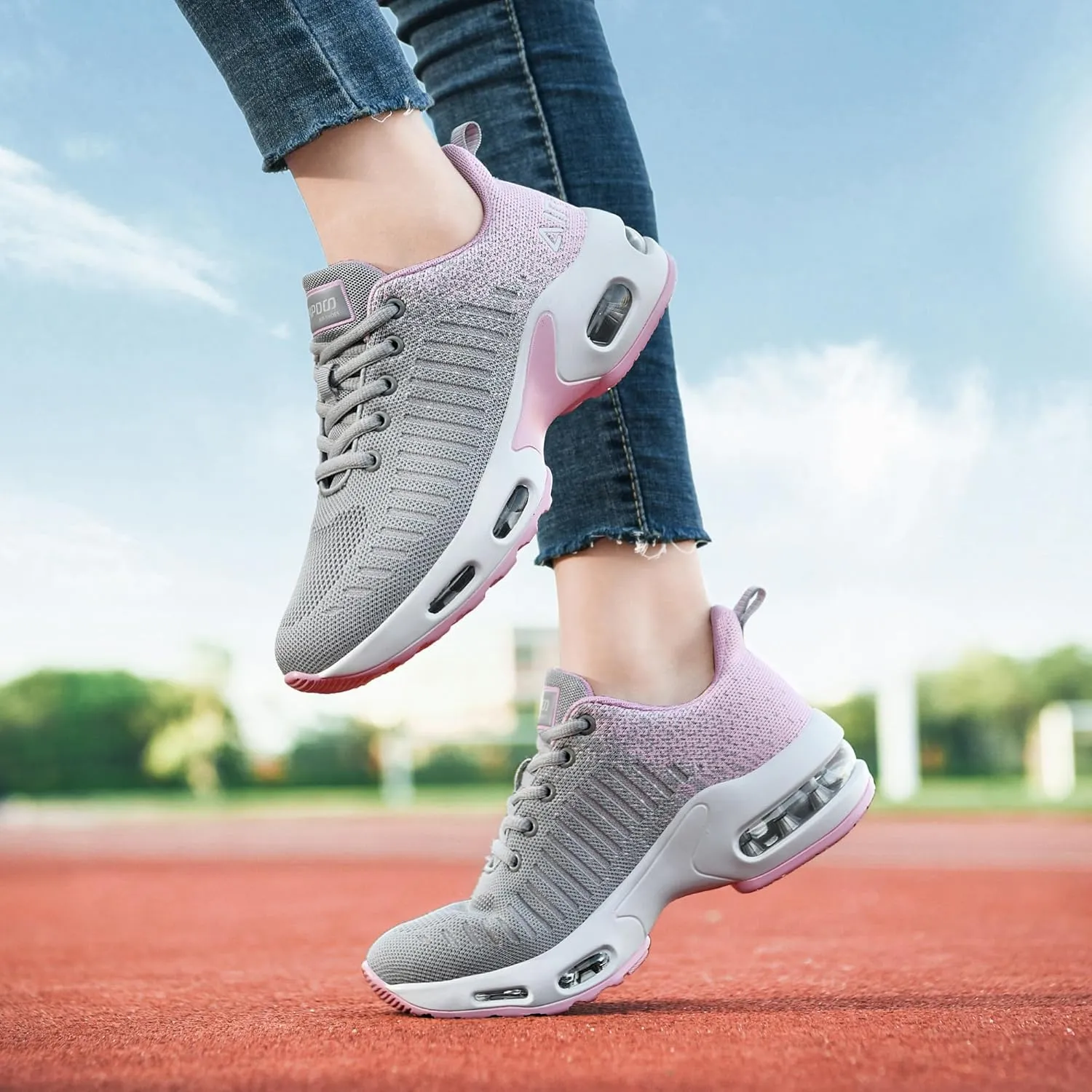 MAFEKE Women Air Athletic Running Shoes Fashion Tennis Breathable Lightweight Walking Sneakers