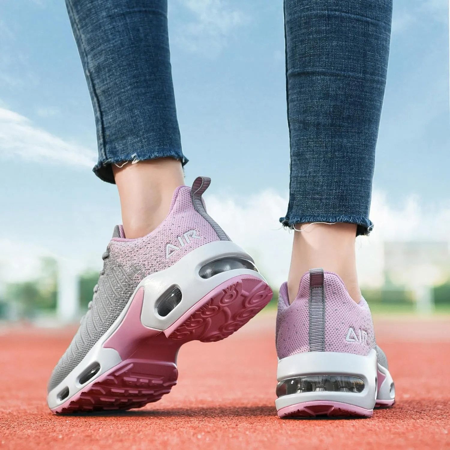 MAFEKE Women Air Athletic Running Shoes Fashion Tennis Breathable Lightweight Walking Sneakers
