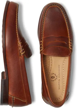 Martin Dingman® All American Penny Slip-on Shoes for Men – Leather Construction – Moc Toe Silhouette