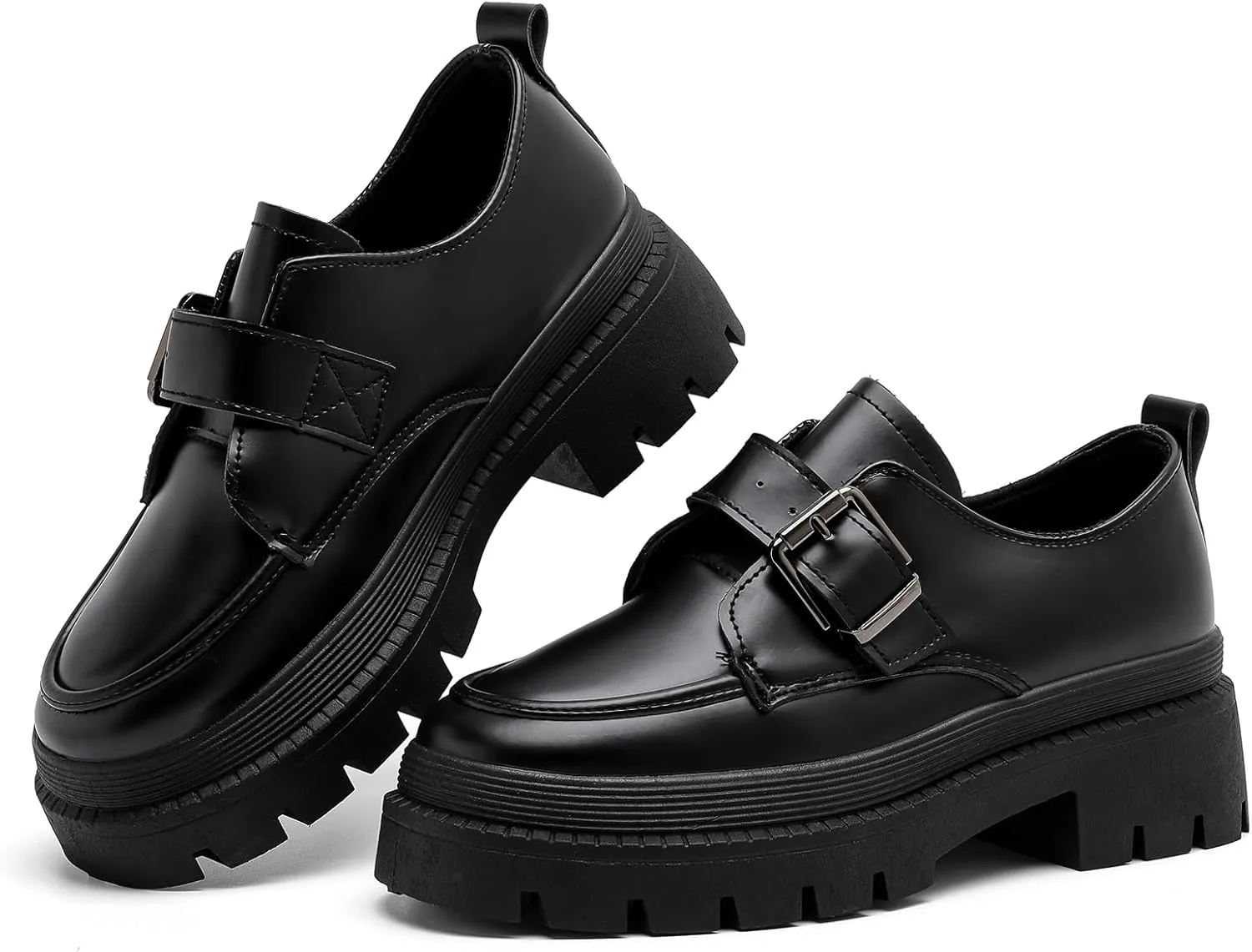 MEMON Oxford Shoes for Women,Platform Oxfords for Women,Low Heel Lace-Up Chunky Classic Oxford,Business Work Office Dress Shoes