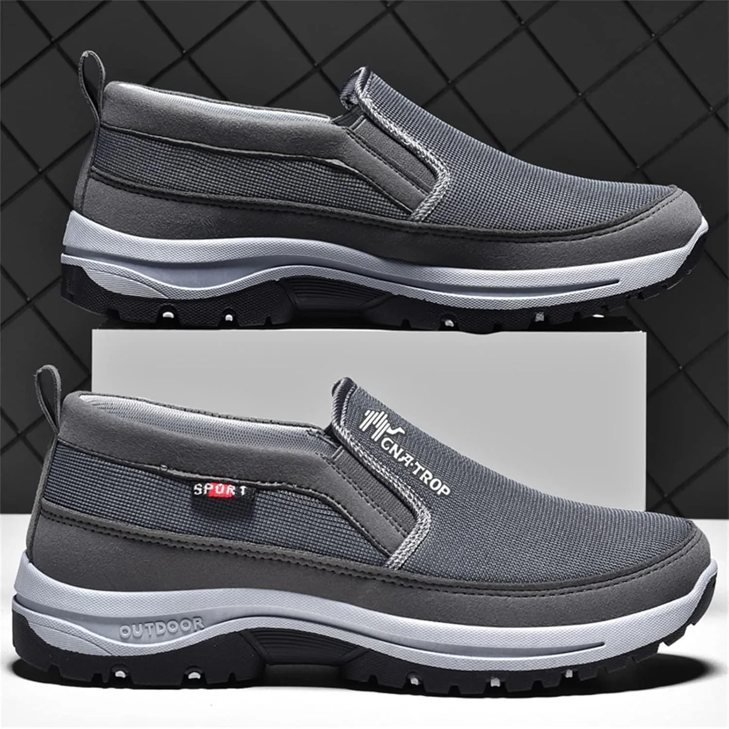 Men's Arch Support Slip-on Canvas Loafers,Outdoor Casual Non Slip Orthopedic Sneakers Flats Walking Boat Shoes