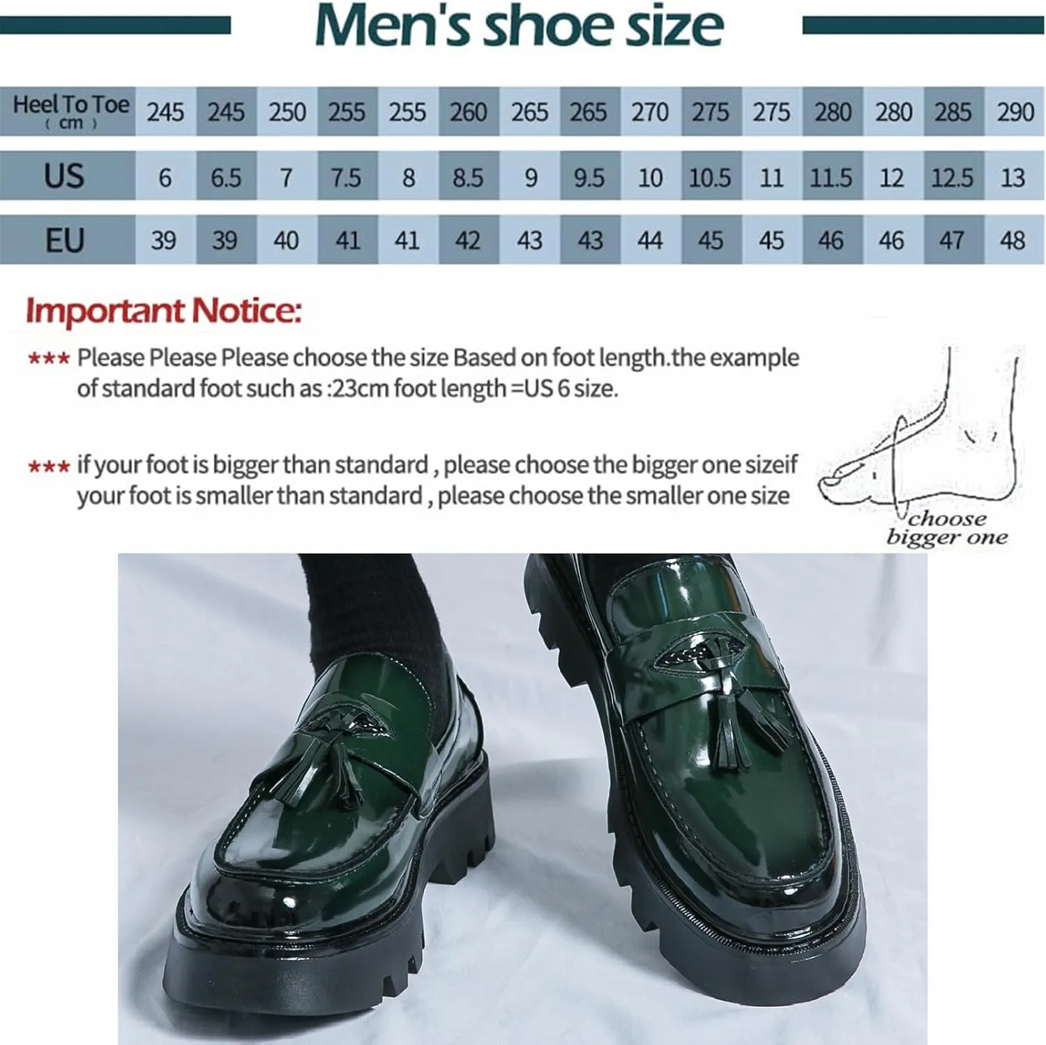 Men's Black Soft Patent Leather Platform Chunky Heel Loafers Fashion Tassel Business Casual Formal Work Shoes Non-Slip Lug Sole Slip-On Penny Loafers