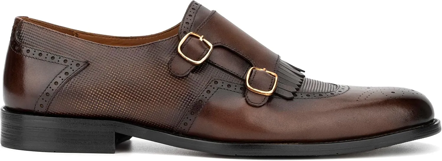 Mens Bolton Monk Strap, Round Toe Dress Shoe, Rubber Outsole