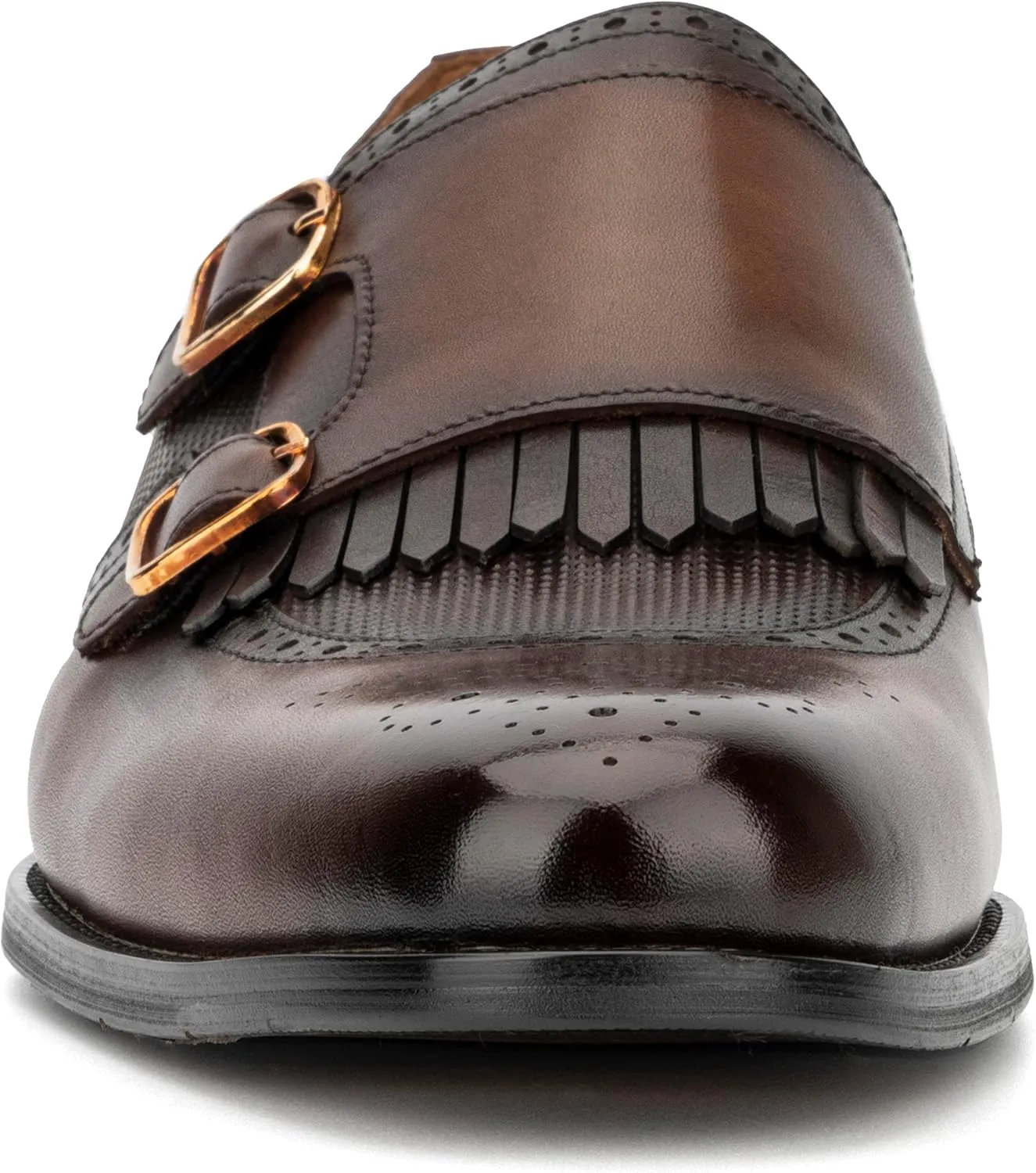 Mens Bolton Monk Strap, Round Toe Dress Shoe, Rubber Outsole