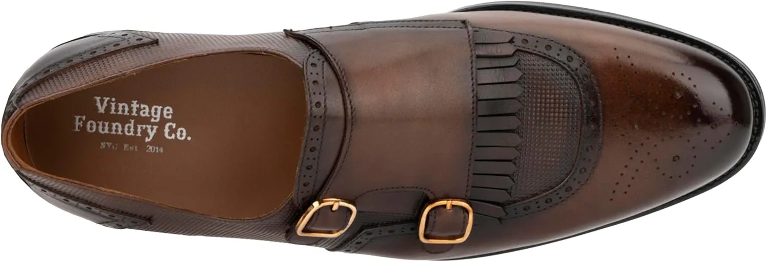 Mens Bolton Monk Strap, Round Toe Dress Shoe, Rubber Outsole