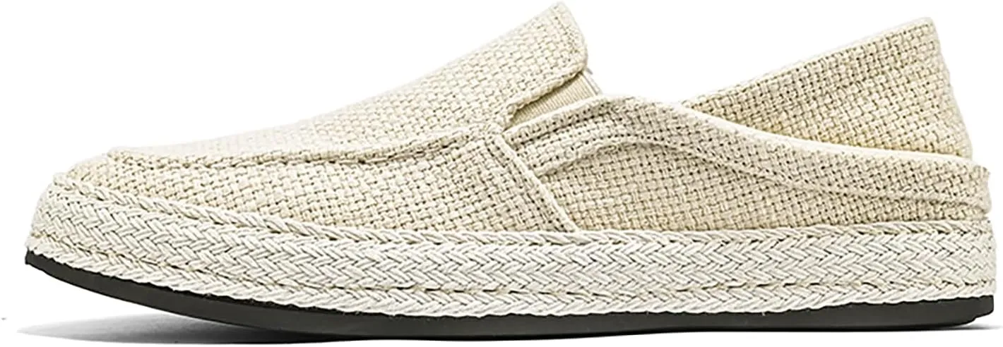 Men's Canvas Slip-on Espadrilles Loafers,Fashion Breathable Hand Stitching Linen Indoor Outdoor Non-Slip Comfortable Flat, Fisherman Casual Walking Sneakers Moccasins Boat Shoes