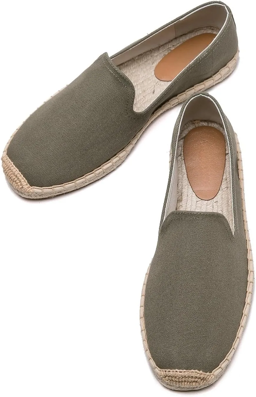 Men's Casual and Comfortable Linen Vegan Canvas Shoes, Men's Flat Shoes, Anti Slip Soles Suitable for Any Occasion in Summer, Spring, and Autumn