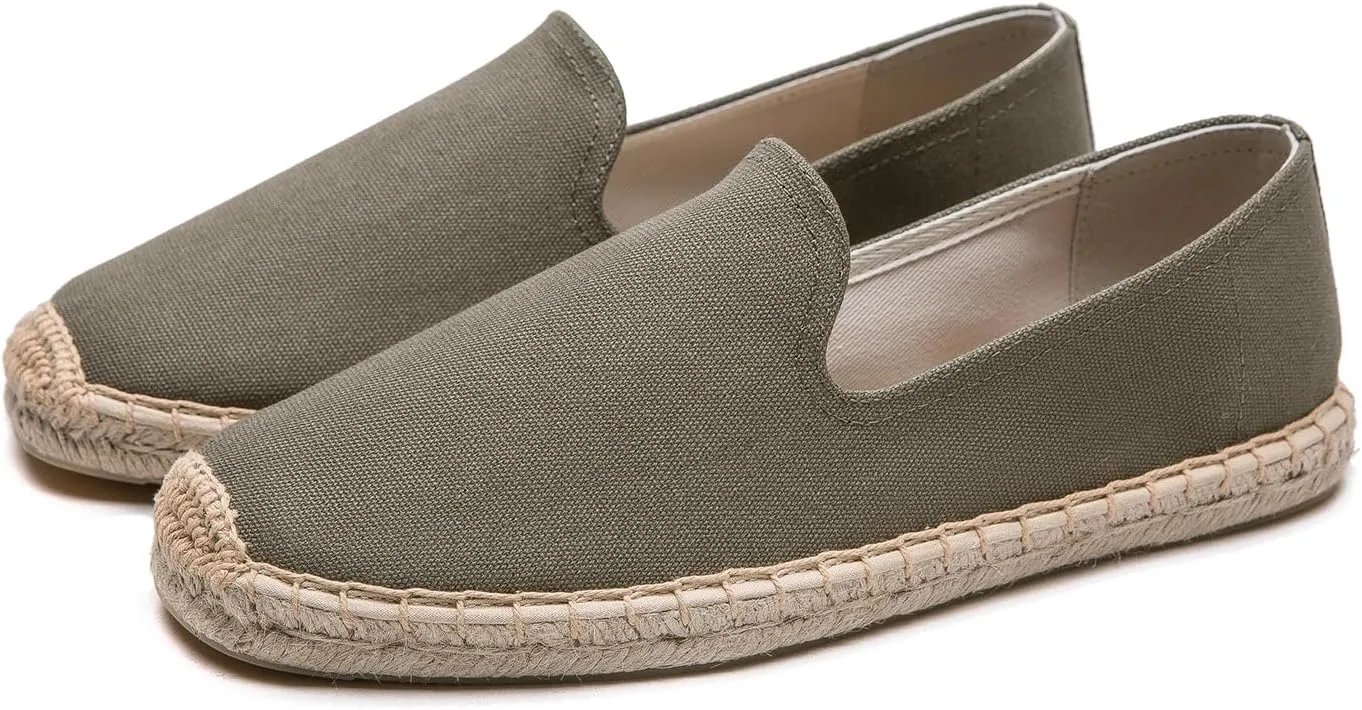 Men's Casual and Comfortable Linen Vegan Canvas Shoes, Men's Flat Shoes, Anti Slip Soles Suitable for Any Occasion in Summer, Spring, and Autumn