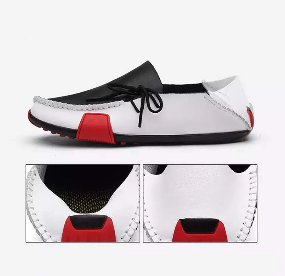 Men's Casual Driving Loafers Tide Leather Walking Moccasin Vintage Comfort Business Shoes