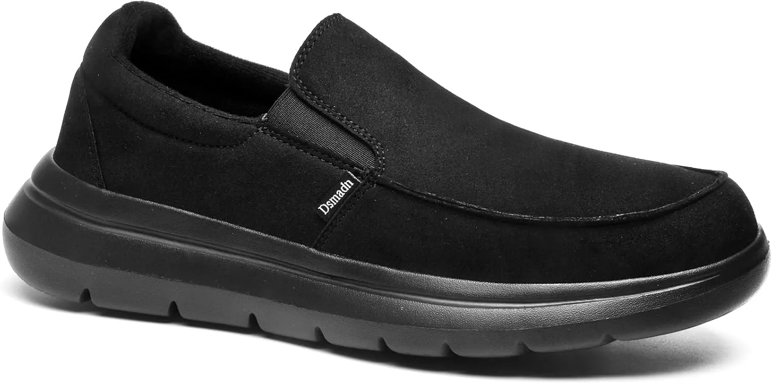 Mens Casual Orthopedic Walking Shoes with Arch Support, Suede Leather Dress Slip On Loafers for Plantar Fasciitis,Foot and Heel Pain Relief Shoes for Winter Warm Wearing