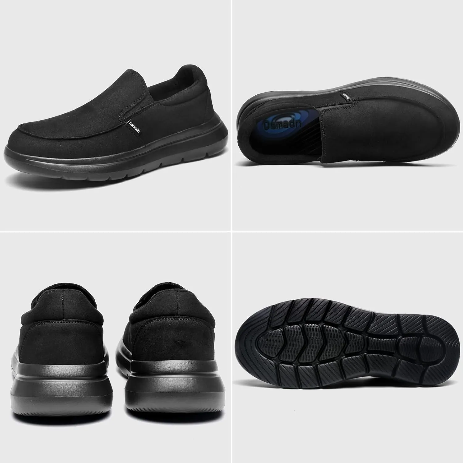 Mens Casual Orthopedic Walking Shoes with Arch Support, Suede Leather Dress Slip On Loafers for Plantar Fasciitis,Foot and Heel Pain Relief Shoes for Winter Warm Wearing
