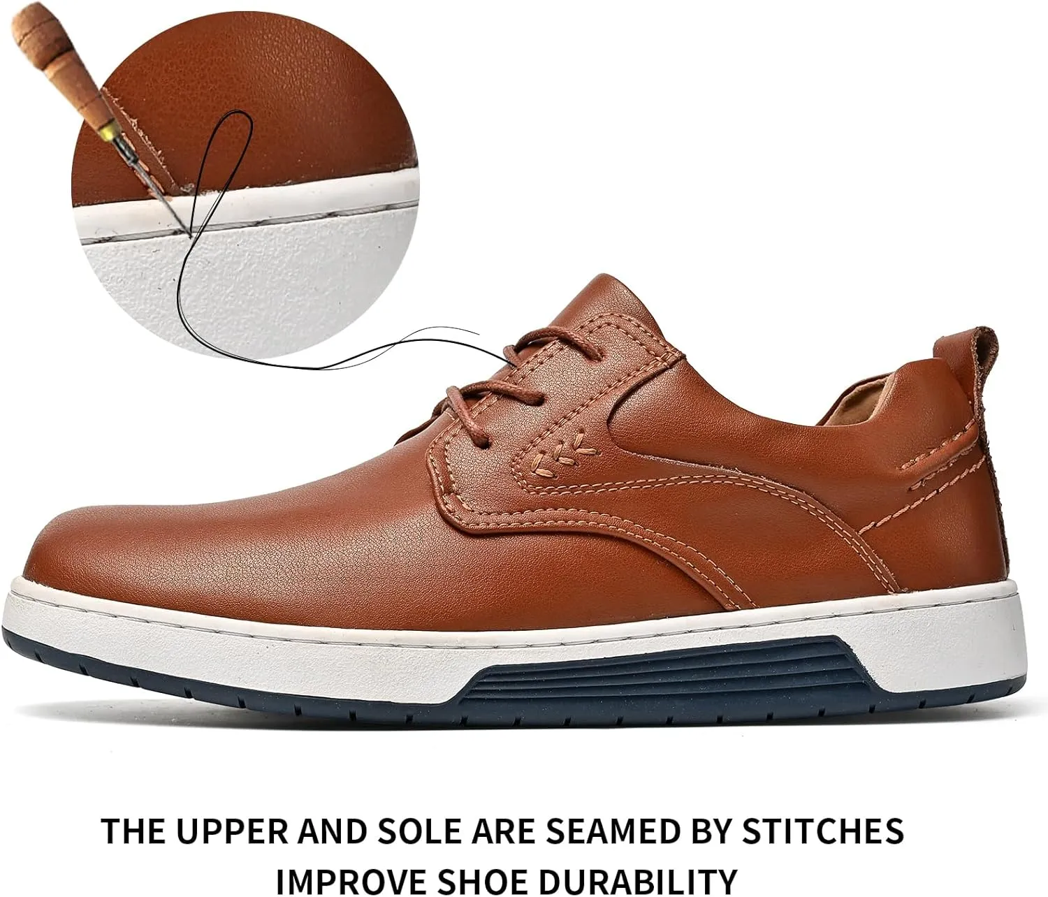 Men's Casual Shoes Fashion Dress Sneakers Zapatos Casuales para Hombre Comfortable Oxford Shoes for Men Lace-up Flat Business Casual Leather Shoes