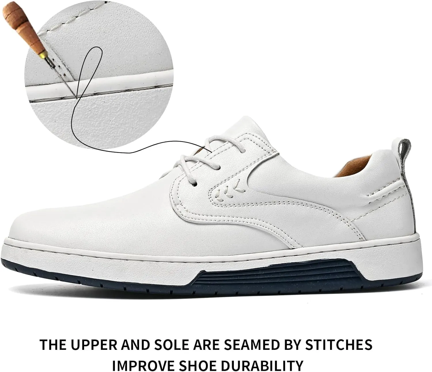 Men's Casual Shoes Fashion Dress Sneakers Zapatos Casuales para Hombre Comfortable Oxford Shoes for Men Lace-up Flat Business Casual Leather Shoes