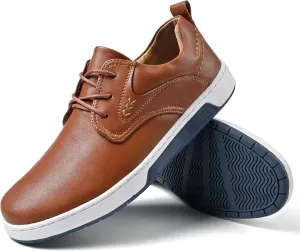 Men's Casual Shoes Fashion Dress Sneakers Zapatos Casuales para Hombre Comfortable Oxford Shoes for Men Lace-up Flat Business Casual Leather Shoes