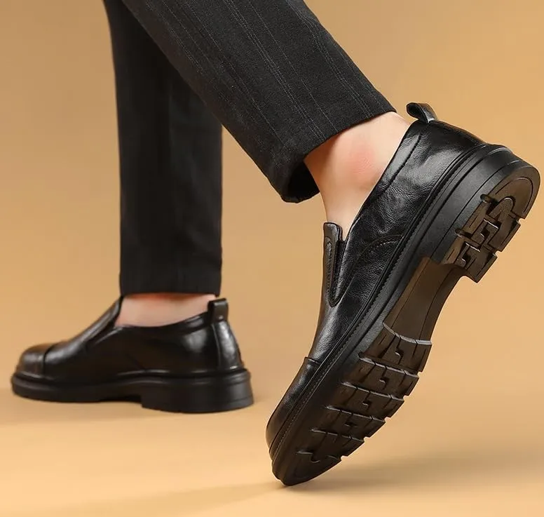 Men's Classic Patent Leather Tuxedo Derby Shoes - Comfortable Slip-On Oxford Loafers for Business and Formal Events