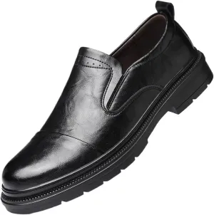 Men's Classic Patent Leather Tuxedo Derby Shoes - Comfortable Slip-On Oxford Loafers for Business and Formal Events