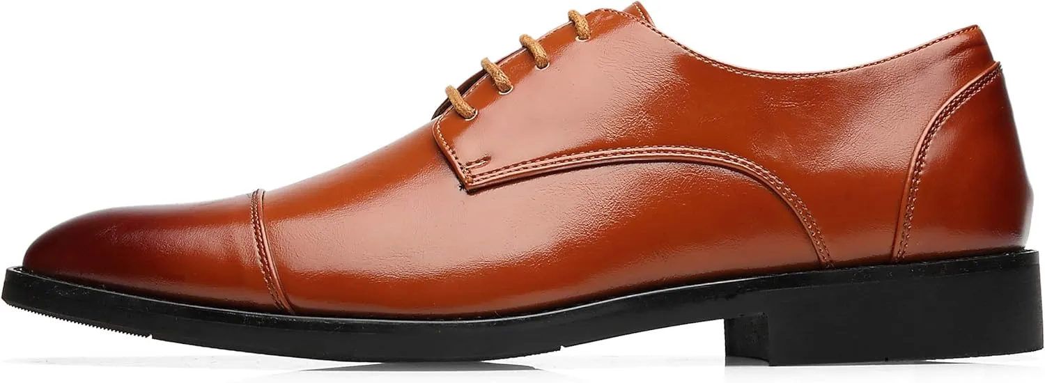 Mens Dress Shoes Classic Modern Formal Wingtip Cap-Toe Lace up Oxford Shoes