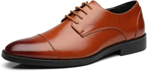 Mens Dress Shoes Classic Modern Formal Wingtip Cap-Toe Lace up Oxford Shoes