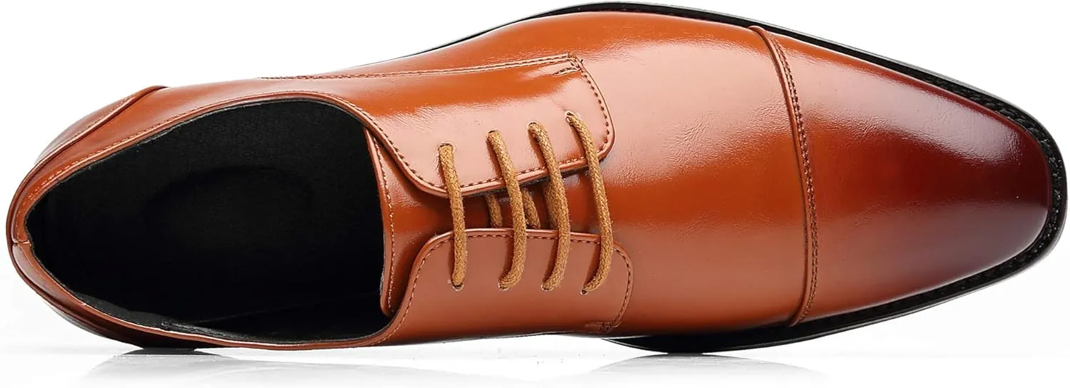 Mens Dress Shoes Classic Modern Formal Wingtip Cap-Toe Lace up Oxford Shoes