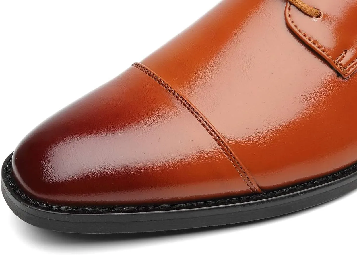 Mens Dress Shoes Classic Modern Formal Wingtip Cap-Toe Lace up Oxford Shoes