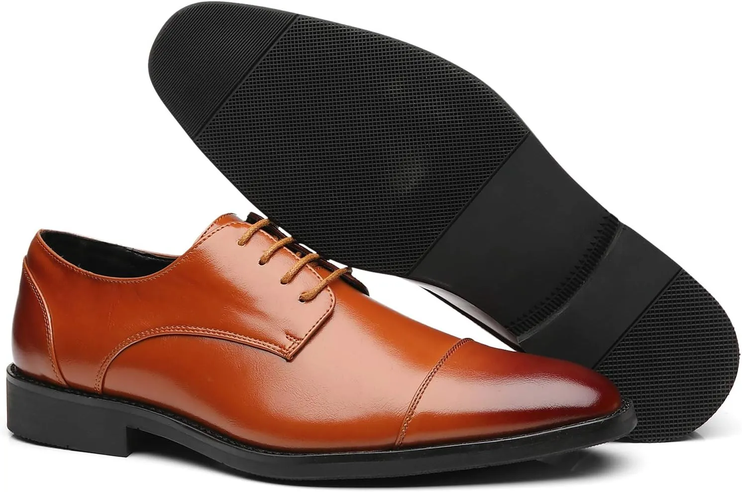 Mens Dress Shoes Classic Modern Formal Wingtip Cap-Toe Lace up Oxford Shoes