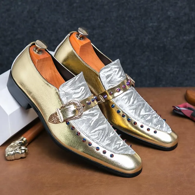 Mens Dress Shoes for Wedding Slip On Leather Monk Straps Shoes Smoking Slipper Classic Vintage Loafers Toe Bit Slip-on Penny Loafer Party Shoes