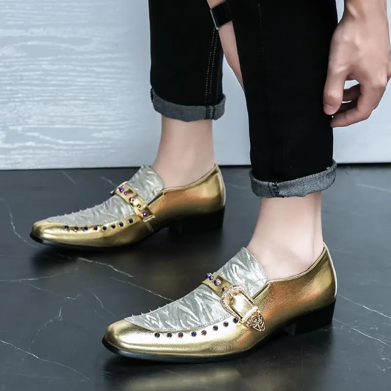 Mens Dress Shoes for Wedding Slip On Leather Monk Straps Shoes Smoking Slipper Classic Vintage Loafers Toe Bit Slip-on Penny Loafer Party Shoes