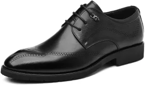 Mens Dress Sneakers Social Orthopedic Leather Shoes Pointed Toe Fashion Pointed Toe Lace Up Business Tuxedo Shoes