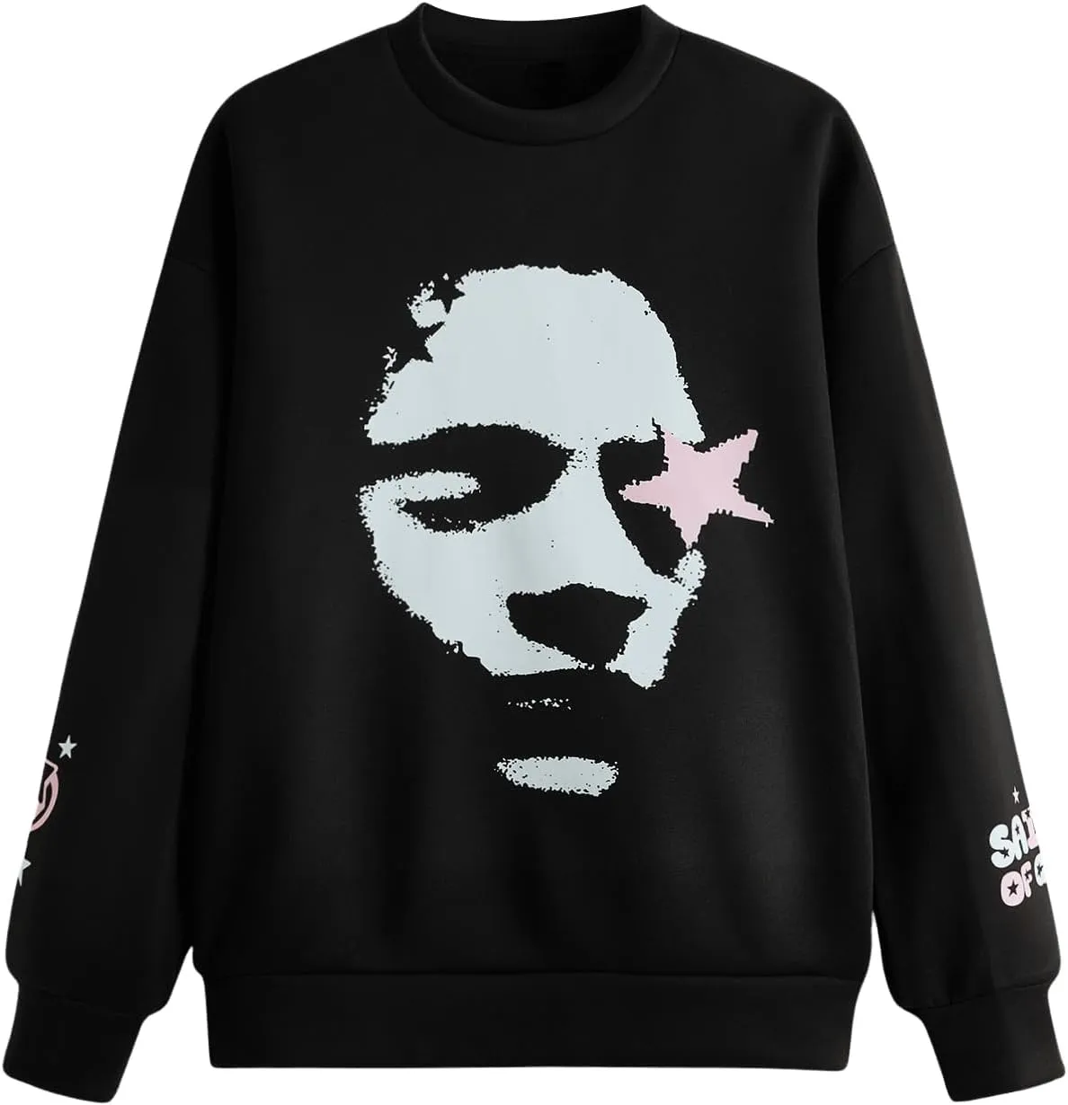 Men's Figure Graphic Y2k Sweatshirts Goth Long Sleeve Crew Neck Oversized Casual Pullover Top