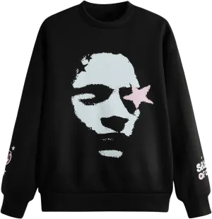 Men's Figure Graphic Y2k Sweatshirts Goth Long Sleeve Crew Neck Oversized Casual Pullover Top