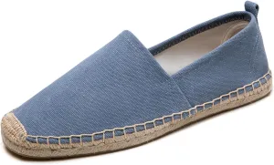 Men's Flat Espadrilles - Mens Sneakers Casual Comfy Linen Vegan Canvas Shoes Men's Flat Shoes Non-Slip Sole Suitable for Summer,Spring,Autumn Any Scenario