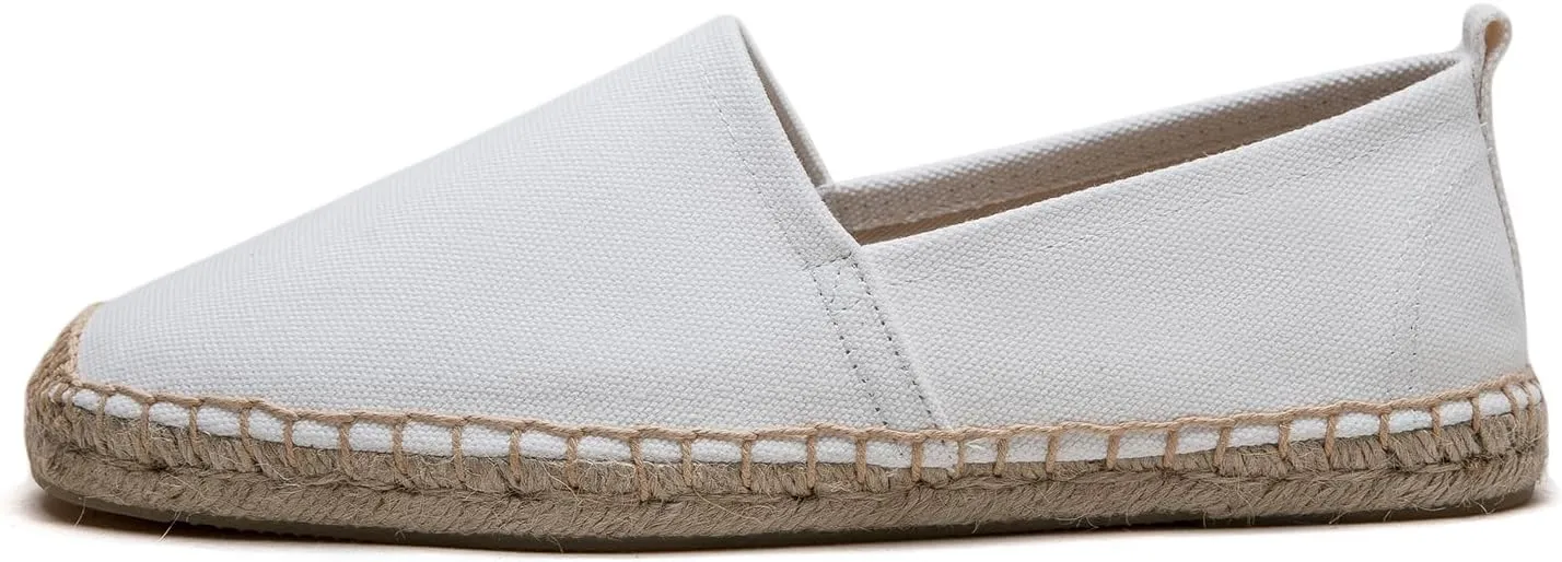 Men's Flat Espadrilles - Mens Sneakers Casual Comfy Linen Vegan Canvas Shoes Men's Flat Shoes Non-Slip Sole Suitable for Summer,Spring,Autumn Any Scenario