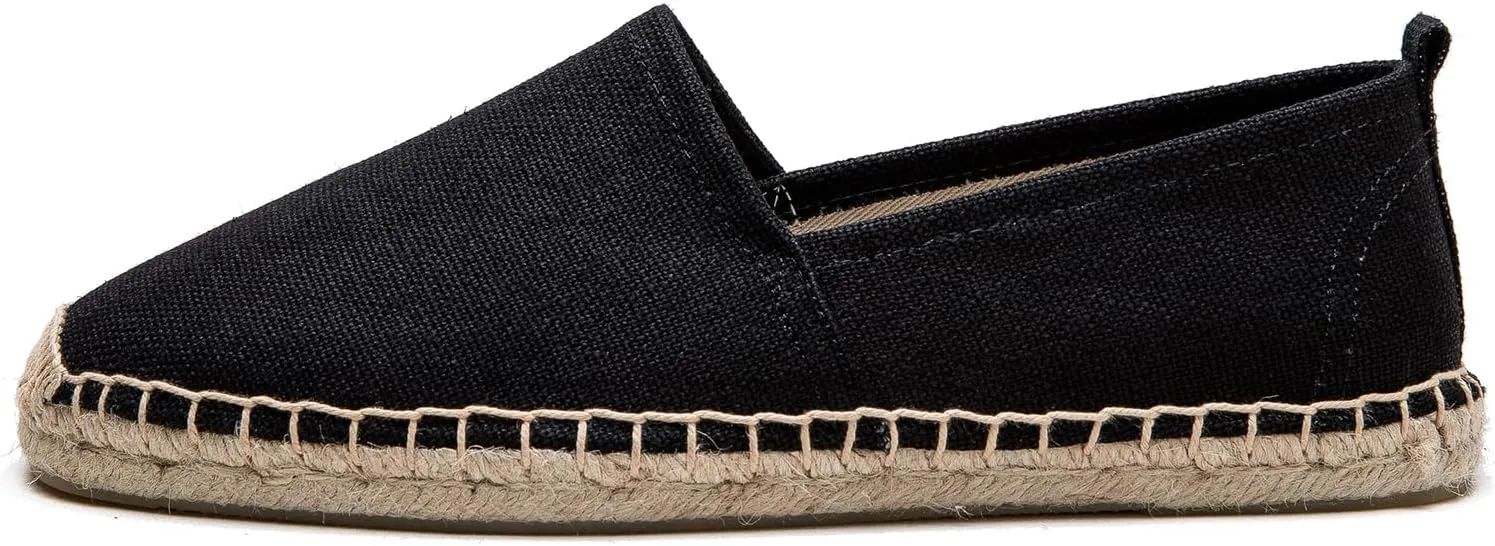 Men's Flat Espadrilles - Mens Sneakers Casual Comfy Linen Vegan Canvas Shoes Men's Flat Shoes Non-Slip Sole Suitable for Summer,Spring,Autumn Any Scenario