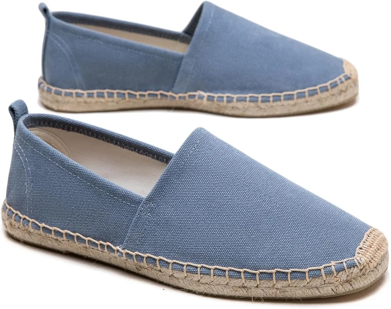 Men's Flat Espadrilles - Mens Sneakers Casual Comfy Linen Vegan Canvas Shoes Men's Flat Shoes Non-Slip Sole Suitable for Summer,Spring,Autumn Any Scenario