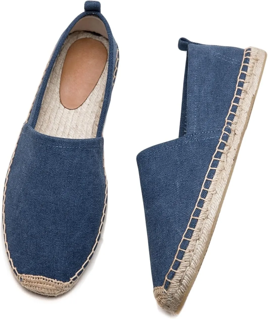 Men's Flat Espadrilles - Mens Sneakers Casual Comfy Linen Vegan Canvas Shoes Men's Flat Shoes Non-Slip Sole Suitable for Summer,Spring,Autumn Any Scenario
