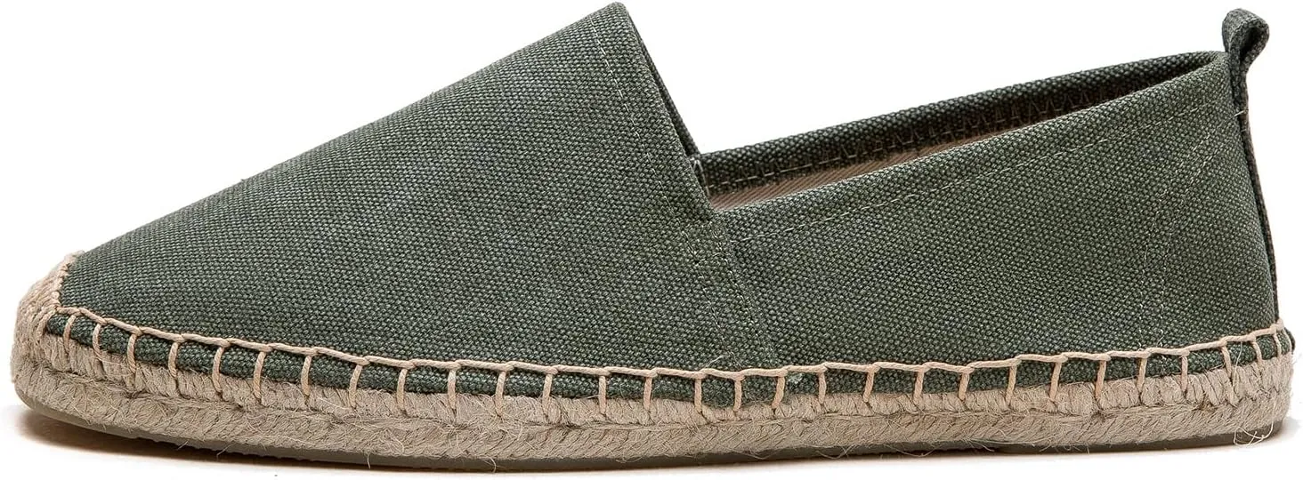 Men's Flat Espadrilles - Mens Sneakers Casual Comfy Linen Vegan Canvas Shoes Men's Flat Shoes Non-Slip Sole Suitable for Summer,Spring,Autumn Any Scenario