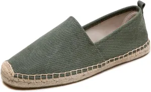 Men's Flat Espadrilles - Mens Sneakers Casual Comfy Linen Vegan Canvas Shoes Men's Flat Shoes Non-Slip Sole Suitable for Summer,Spring,Autumn Any Scenario