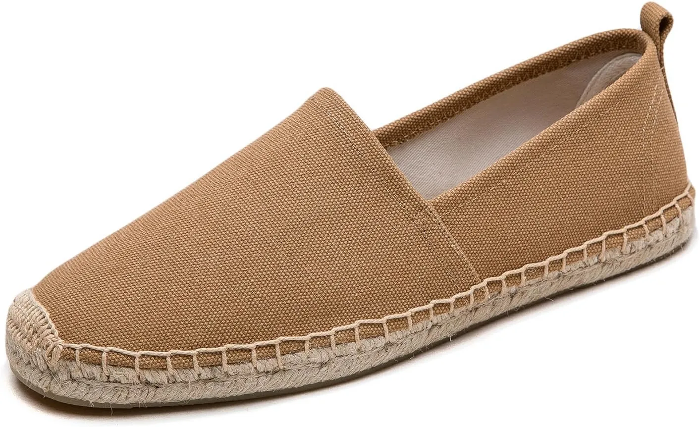 Men's Flat Espadrilles - Mens Sneakers Casual Comfy Linen Vegan Canvas Shoes Men's Flat Shoes Non-Slip Sole Suitable for Summer,Spring,Autumn Any Scenario