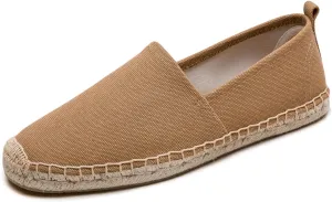 Men's Flat Espadrilles - Mens Sneakers Casual Comfy Linen Vegan Canvas Shoes Men's Flat Shoes Non-Slip Sole Suitable for Summer,Spring,Autumn Any Scenario