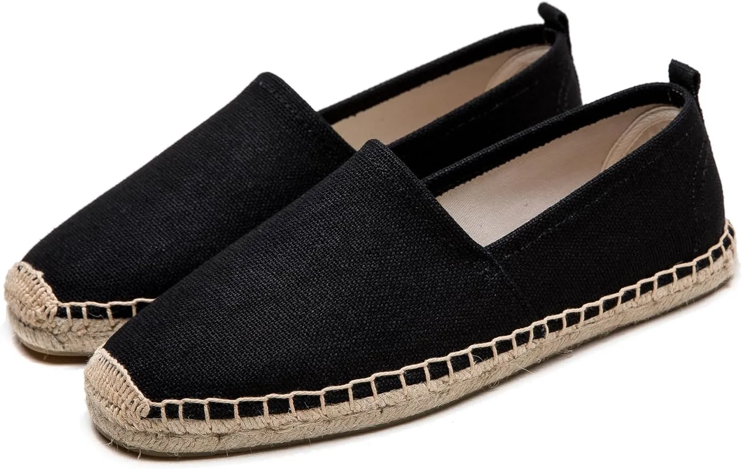 Men's Flat Espadrilles - Mens Sneakers Casual Comfy Linen Vegan Canvas Shoes Men's Flat Shoes Non-Slip Sole Suitable for Summer,Spring,Autumn Any Scenario